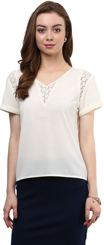 Rare Casual Regular Sleeve Solid Women White Top