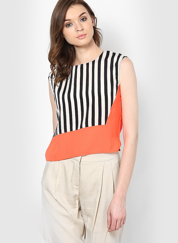Vero Moda Casual Sleeveless Striped Women Multicolor Top