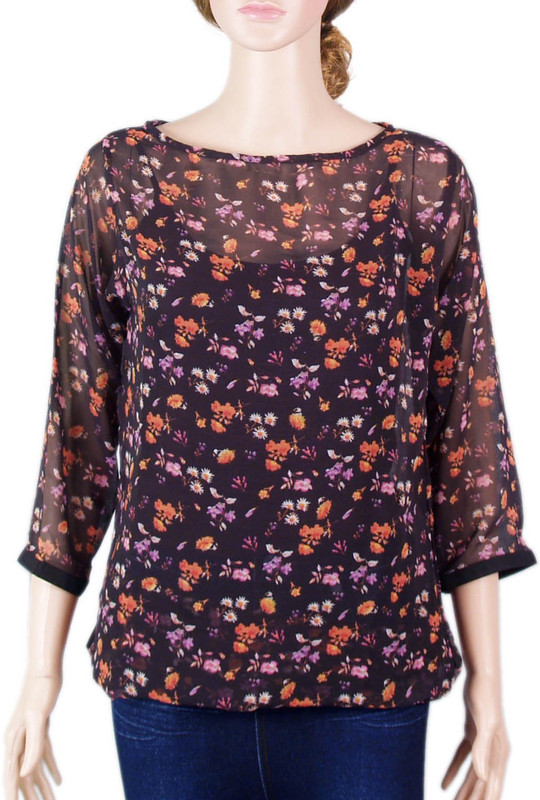 VR Designers Casual 3/4 Sleeve Floral Print Women Multicolor Top