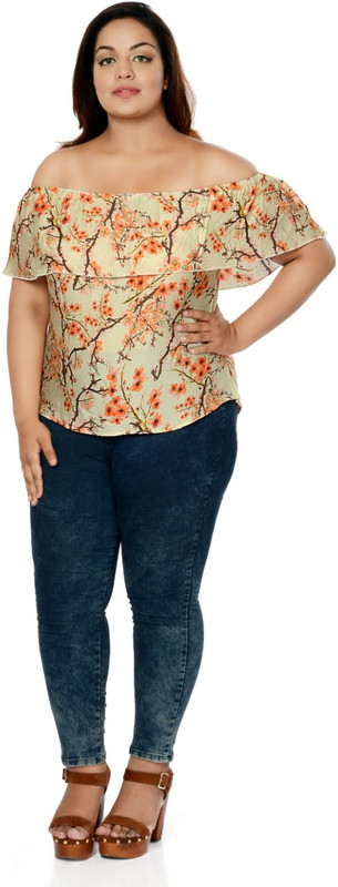 Calae Casual Short Sleeve Floral Print Women Multicolor Top