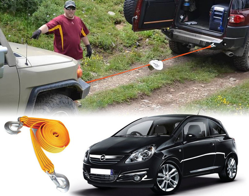 Auto Pearl Car Auto Tow Rope Heavy Duty 3 Ton For - Opel Corsa 2.65 m Towing Cable(Nylon, 3000 kg Pull Capacity)