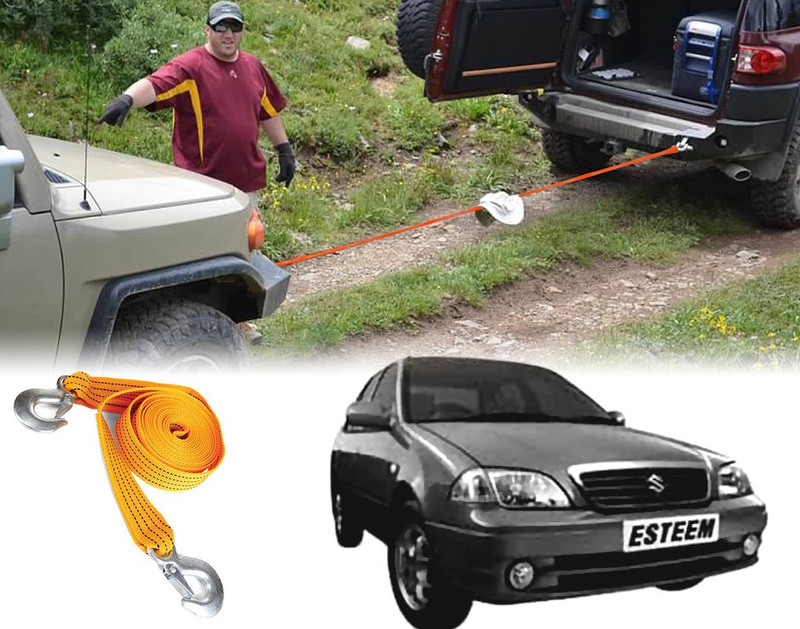 Auto Pearl Car Auto Tow Rope Heavy Duty 3 Ton For - Maruti Suzuki Esteem 2.65 m Towing Cable(Nylon, 3000 kg Pull Capacity)