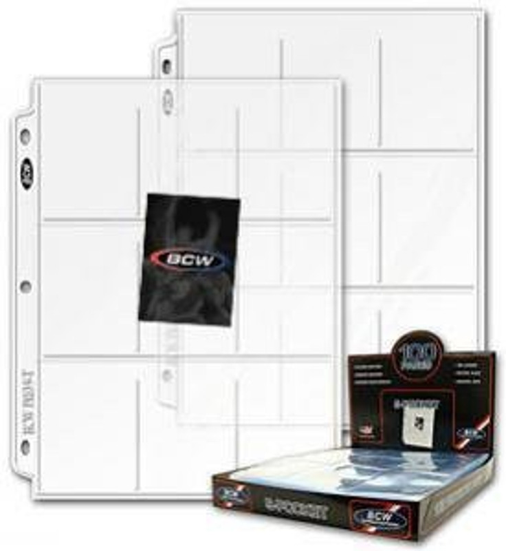 protector pages Albums Toy Accessory(BCW, 9, Pocket, Trading, Card, Pages Multicolor)