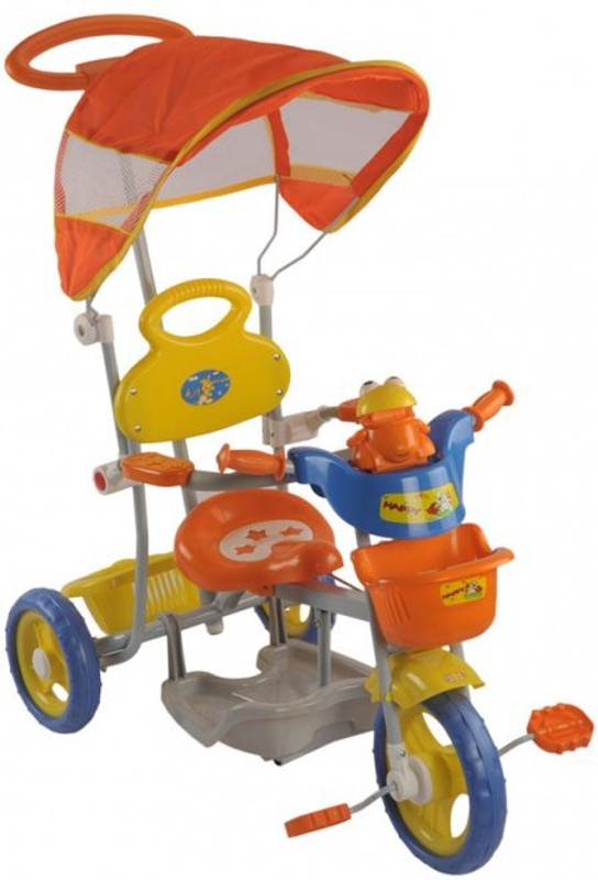 MeeMee 2 In 1 Baby Canopy Tricycle With Rocker Function And Easy-To-Push Handle (Orange) 8904146760465 Tricycle(Orange)