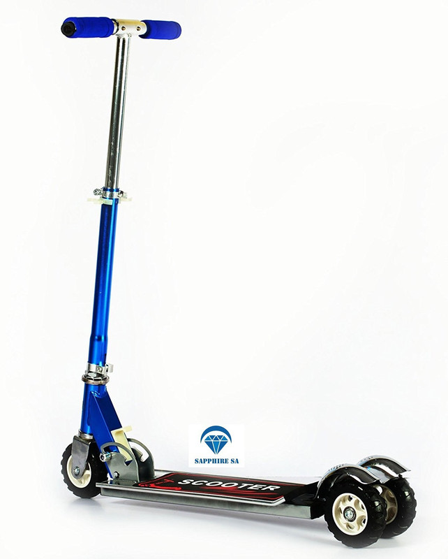 SAPPHIRE SA Sapphire SA Heavy Metallic Big Size 3 Wheel Height Adjustable Kids Folding Scooter - Blue Tricycle(Blue)