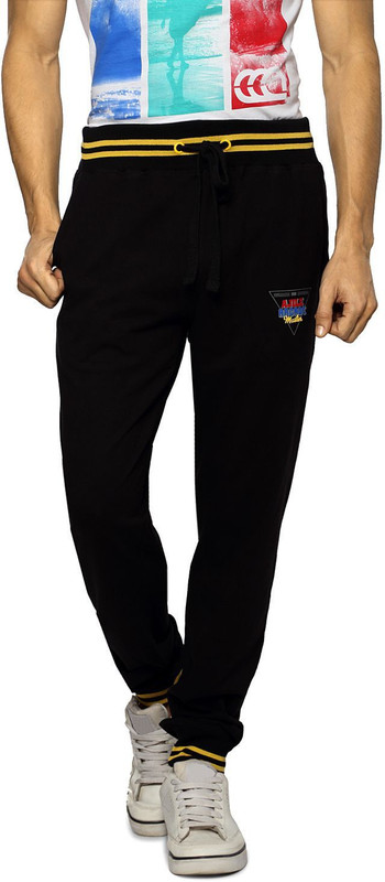 Ajile by Pantaloons Solid Men Black Track Pants