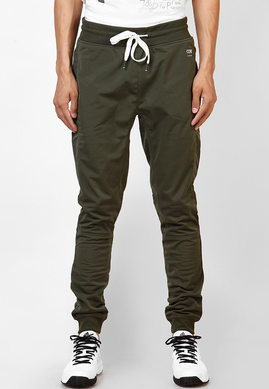 Jack & Jones Solid Men Green Track Pants