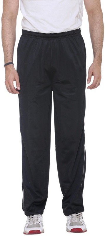 Warm Up Solid Men Black Track Pants