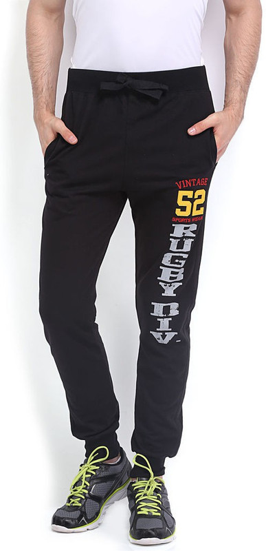 Sports 52 Wear S52wwwt10. Solid Men Black, Yellow Track Pants