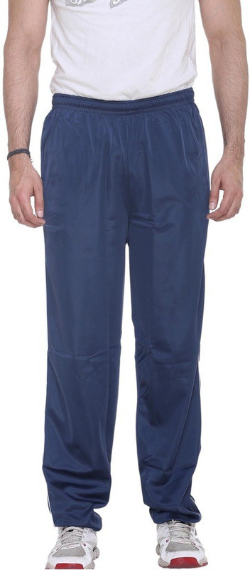 Warm Up Solid Men Blue Track Pants