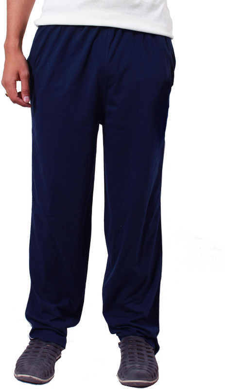 Warm Up Solid Men Dark Blue Track Pants