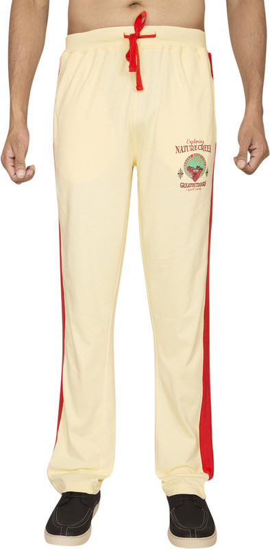 Red Line Solid Men Yellow Track Pants