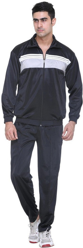 Warm Up Solid Men Track Suit