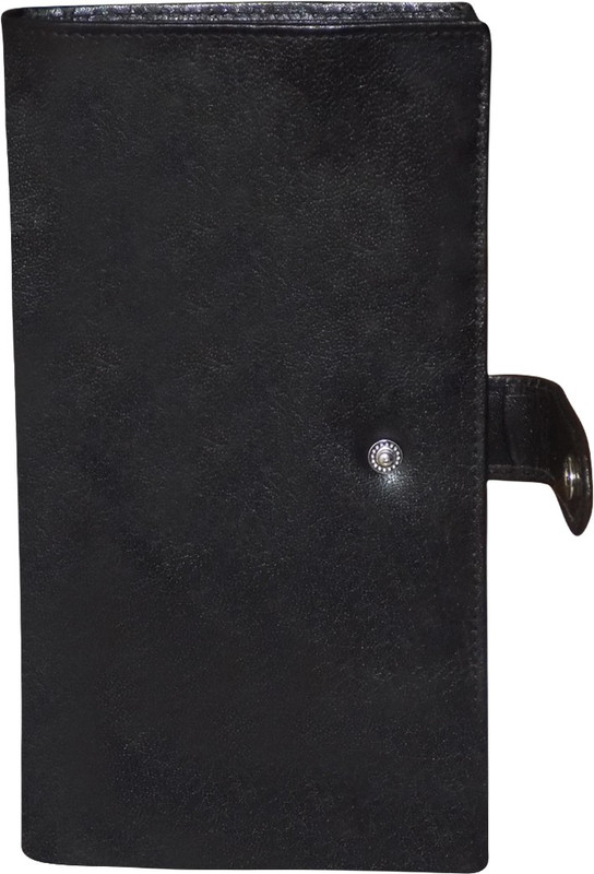 Kan Black Premium Quality Leather Fashion Travel Document Holder/Passport Organizer For Men and Women(Black)