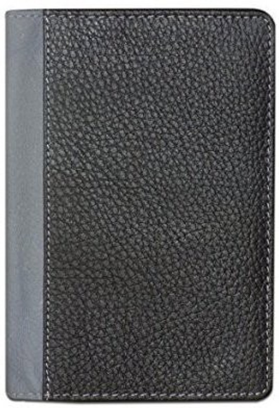Kan Black and Grey Genuine Leather Travel Document Holder For Men(Multicolor)