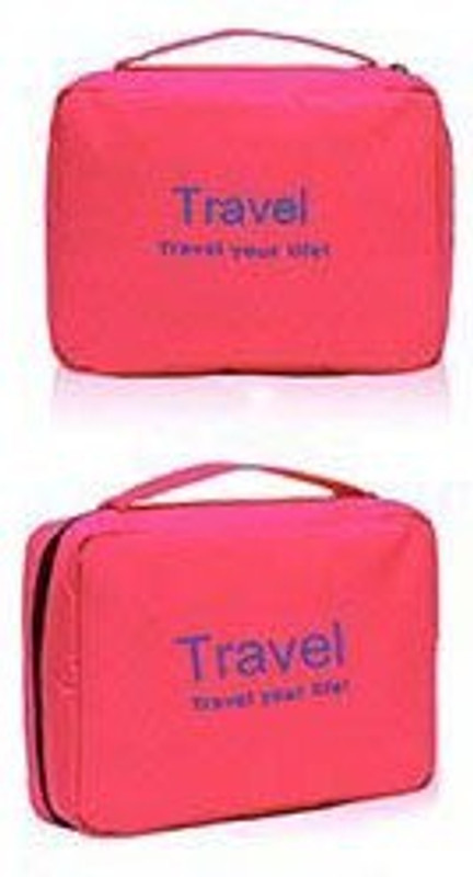 Everyday Desire Cosmetic Makeup Toiletry Case Wash Organizer Storage Pouch Hanging Bag - Light Pink(Pink)