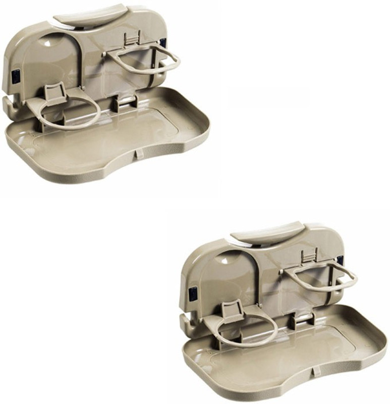 Speed Foldable Car Dining Meal Drink Tray SET OF 2-Hyundai Santro Old(Beige)