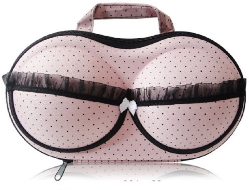 Ruby Bra Bag - Rosy Pink with Yellow Points(Pink)