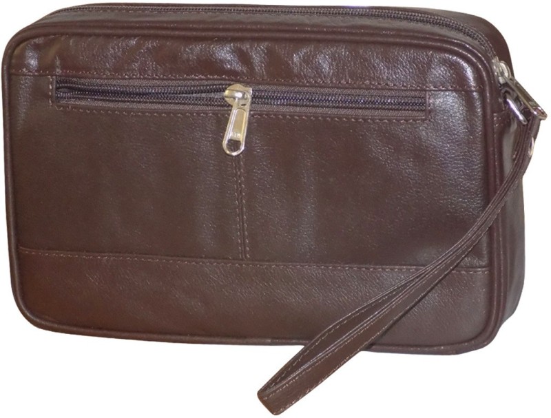 Style 98 Brown Premium Quality Leather Travel Pouch For Men Cosmetic Bag(Brown)