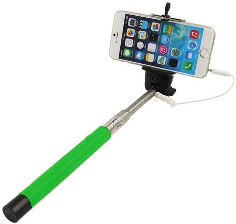 Casotec 269009 Wired Selfie������������Stick Selfie Stick(Green, Supports Up to 300 g)