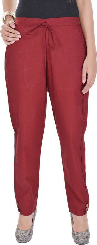 Padma Regular Fit Women Maroon Trousers