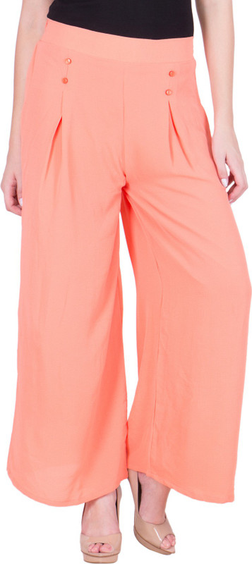 Purple Feather Regular Fit Women Orange Trousers