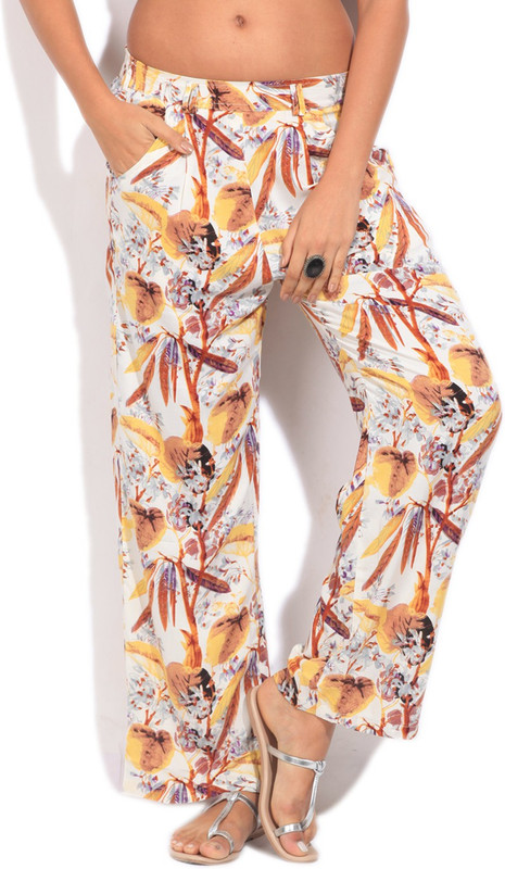 Imara Regular Fit Women White, Beige, Yellow Trousers