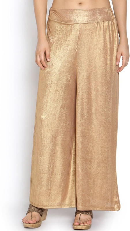 MSM Regular Fit Women Gold Trousers MSM Regular Fit Women Gold Trousers