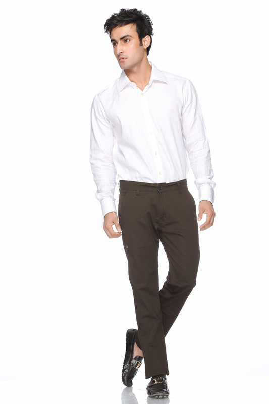 Fever Slim Fit Men Green Trousers
