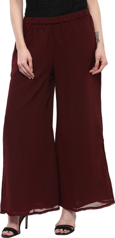 Libas Regular Fit Women Maroon Trousers Libas Regular Fit Women Maroon Trousers