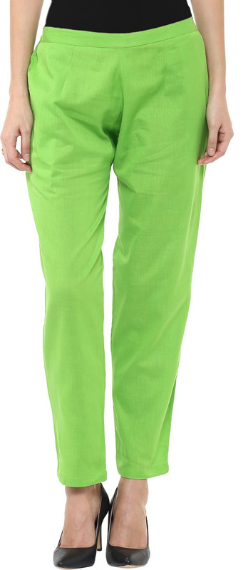 Libas Regular Fit Women Light Green Trousers