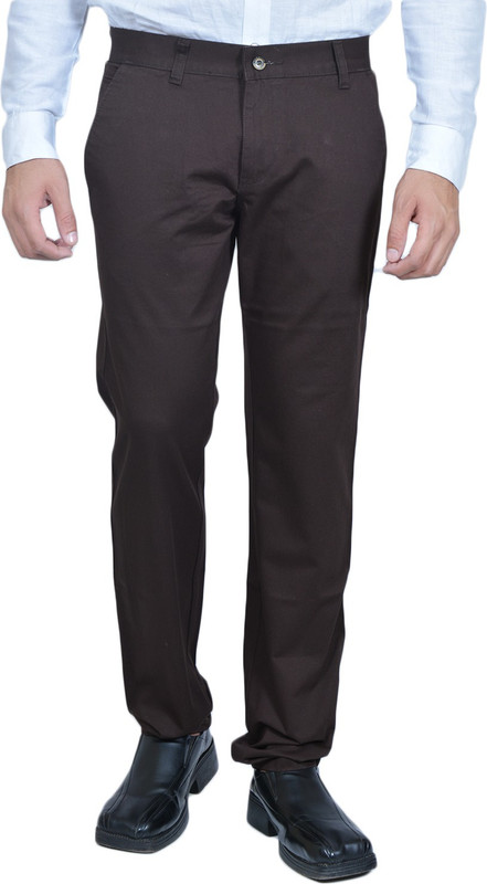 Allen Martin Regular Fit Men Brown Trousers