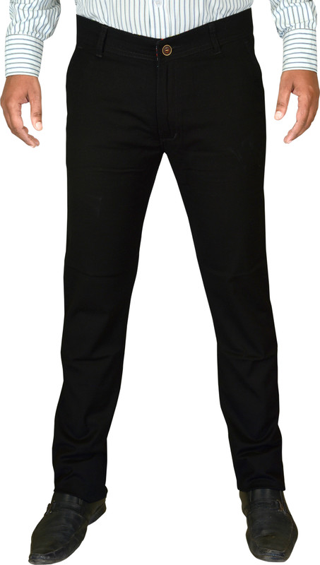 Cay Slim Fit Men Black Trousers