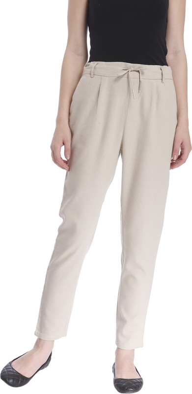 Only Regular Fit Women Beige Trousers