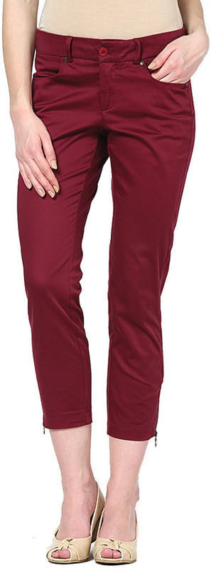 Vero Moda Regular Fit Women Maroon Trousers