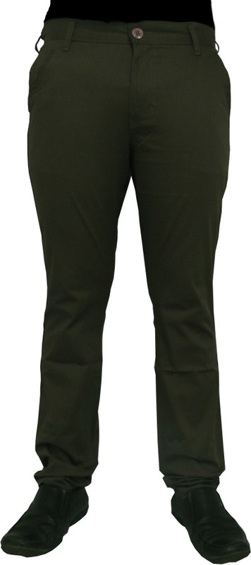 Magneto Slim Fit Men Dark Green Trousers Magneto Slim Fit Men Dark Green Trousers