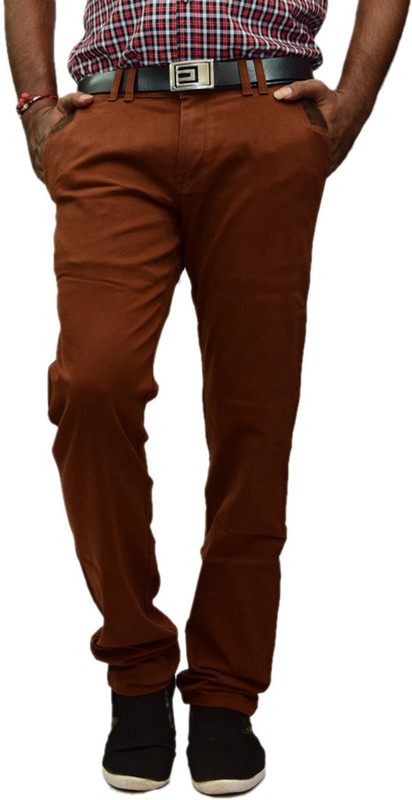 British Terminal Chinos Slim Fit Men Maroon Trousers