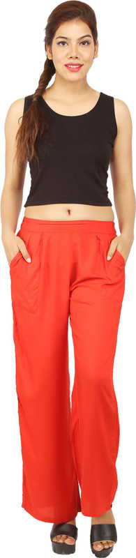 CHINMAYA Flared Women Red Trousers