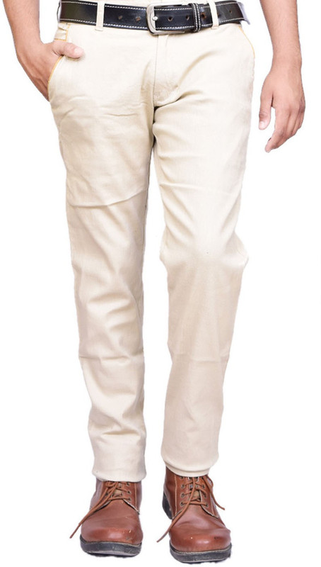 British Terminal Slim Fit Men White Trousers