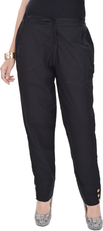 Padma Regular Fit Women Black Trousers