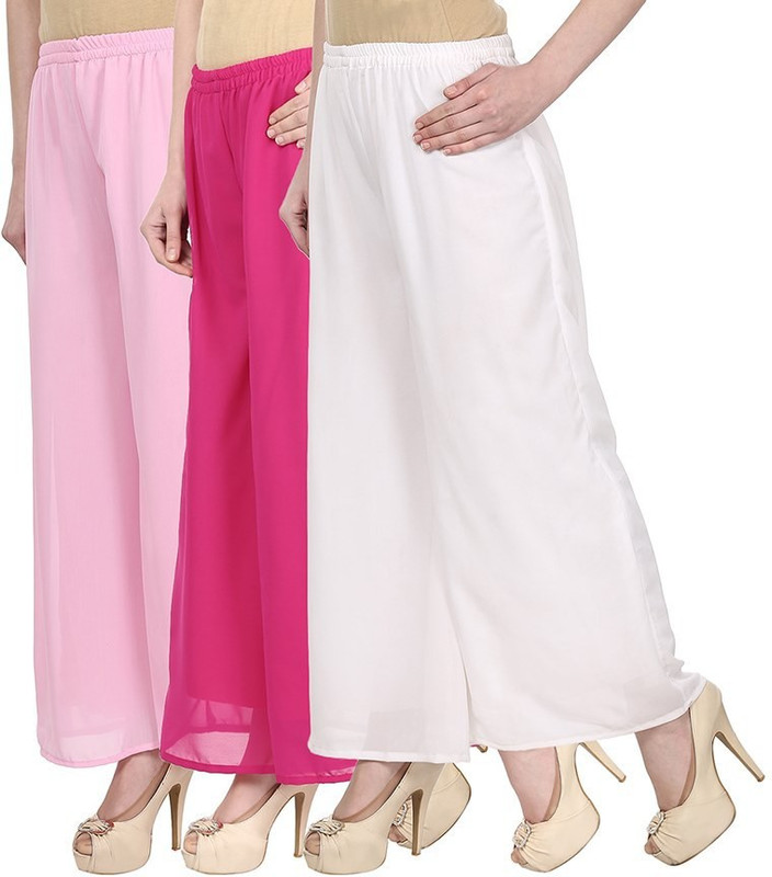 Christy World Regular Fit Women Pink, Pink, White Trousers