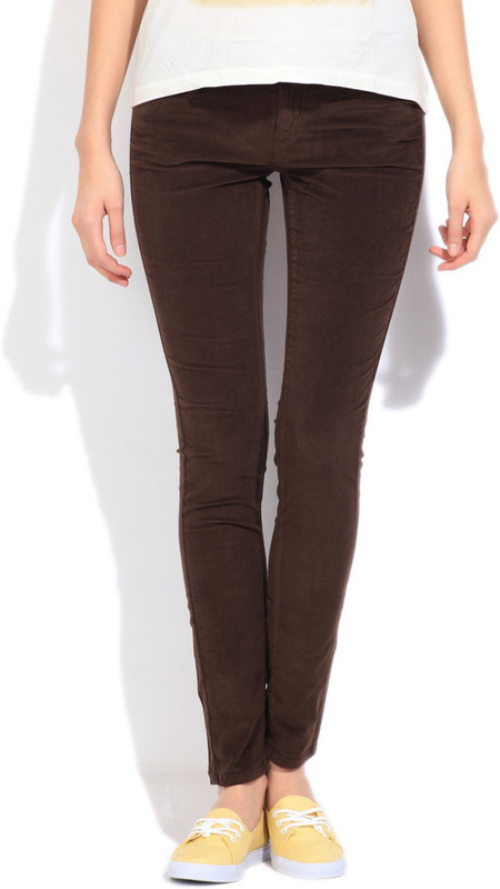 Lee Slim Fit Women Brown Trousers