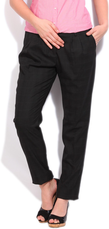 Van Heusen Slim Fit Women Black Trousers
