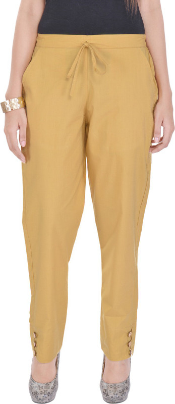 Padma Regular Fit Women Yellow Trousers