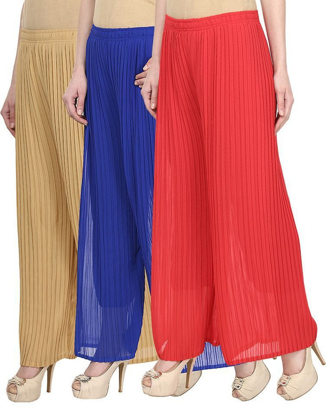 Christy World Regular Fit Women Beige, Blue, Red Trousers