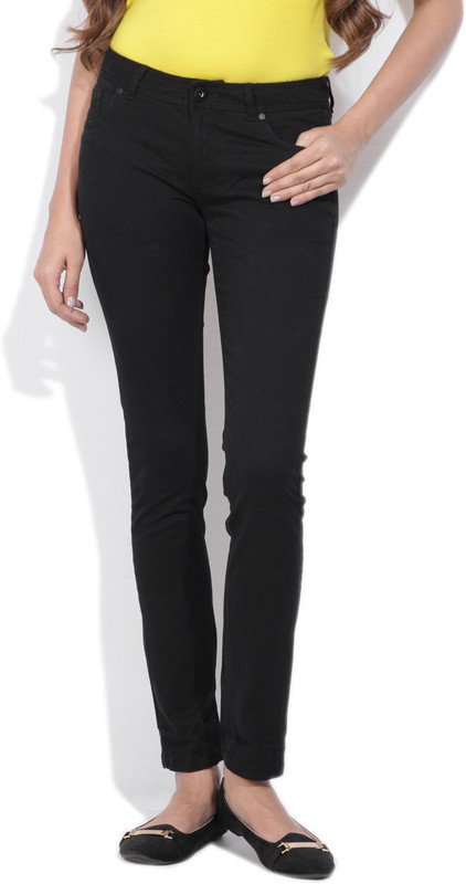 Van Heusen Regular Fit Women Black Trousers
