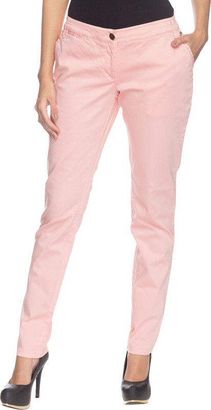 Park Avenue Slim Fit Women Red Trousers