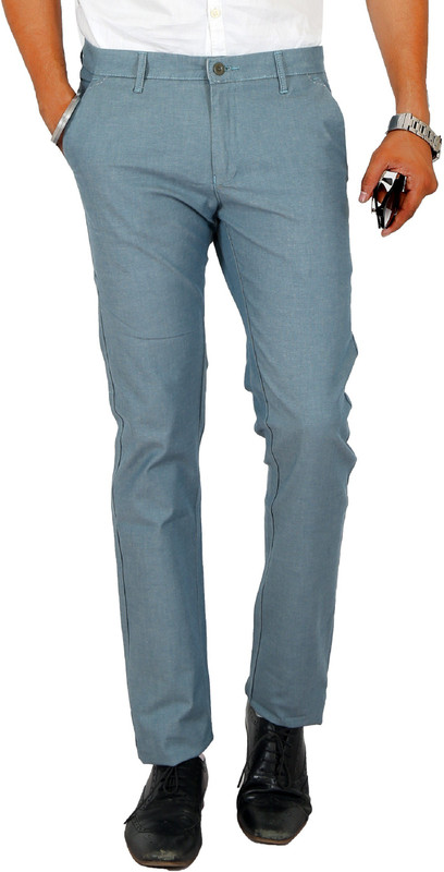 Base6 Slim Fit Men Blue Trousers
