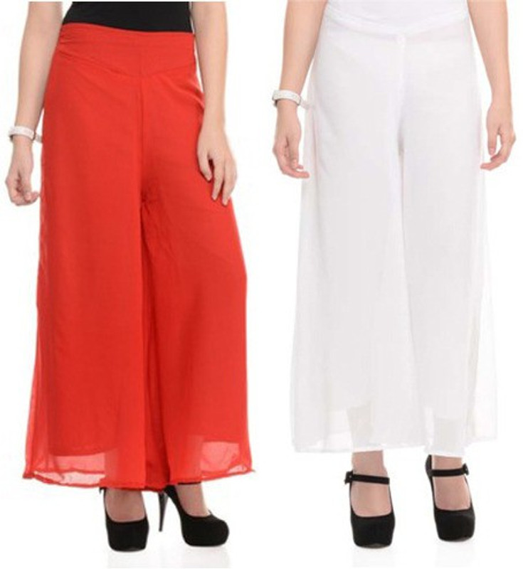 Esszee Regular Fit Women White, Red Trousers