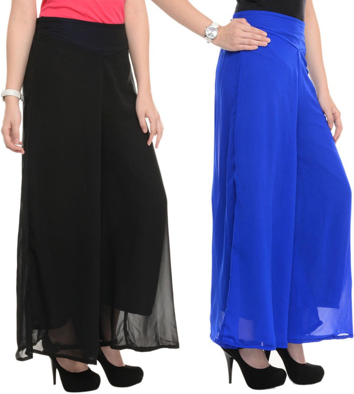 Esszee Regular Fit Women Black, Blue Trousers Esszee Regular Fit Women Black, Blue Trousers